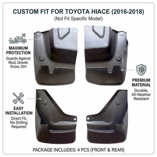 Mud Flaps for Toyota Hiace 2016-2018 | No Drill YC101021