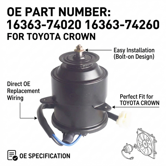 Radiator Cooling Fan Motor for Toyota Crown | 12V OEM 16363-74020