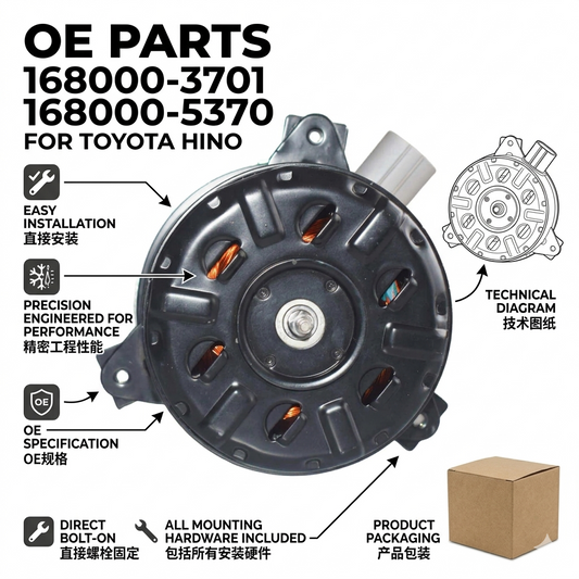 Radiator Cooling Fan Motor for Toyota Hino | 12V OEM 168000-3710