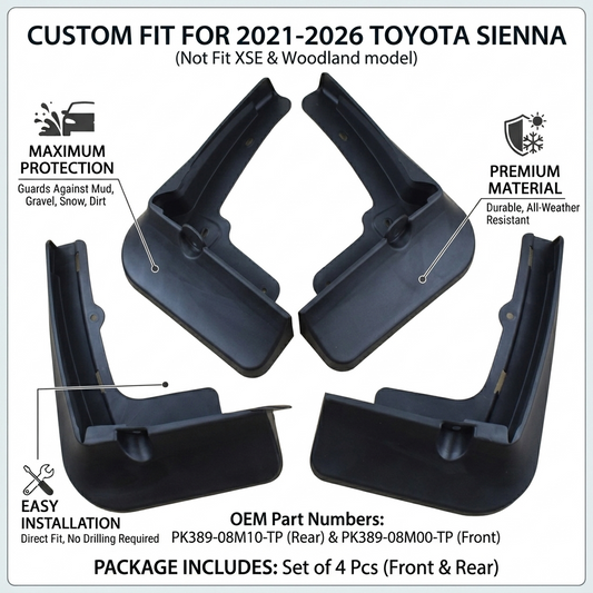 Mud Flaps for Toyota Sienna 2021-2023 | OEM PK389-08M10-TP YC102130