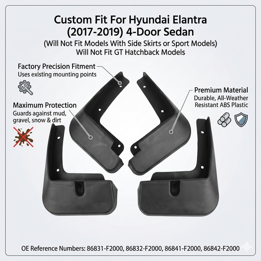 Mud Flaps for 2017-2019 Hyundai Elantra 4-Door Sedan | Splash Guards 4PCS – YC102166