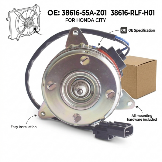 Radiator Cooling Fan Motor for Honda City | 12V OEM 38616-55A-Z01
