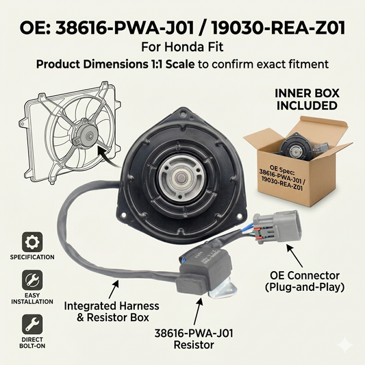 Radiator Cooling Fan Motor for Honda Fit | 12V OEM 38616-PWA-J01