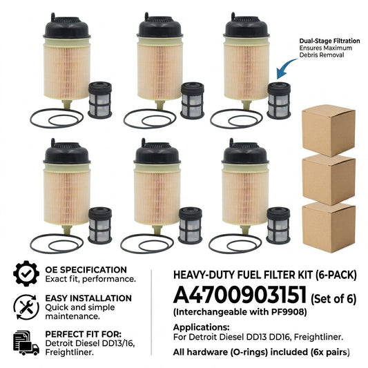 Fuel Filter for Detroit Diesel DD13 DD16 Freightliner Cascadia 2018-2022 | OEM A4700903151 PF9908