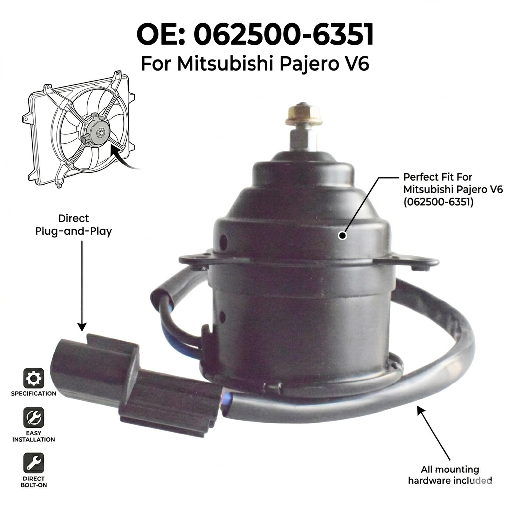 Radiator Cooling Fan Motor for Mitsubishi Pajero V6 | 12V OEM 062500-6351