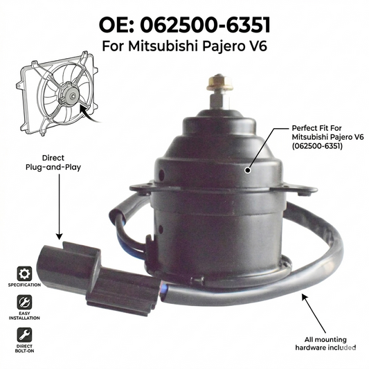 Radiator Cooling Fan Motor for Mitsubishi Pajero V6 | 12V OEM 062500-6351