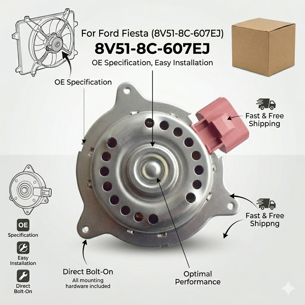 Radiator Cooling Fan Motor for Ford Fiesta | 12V OEM 8V51-8C-607EJ
