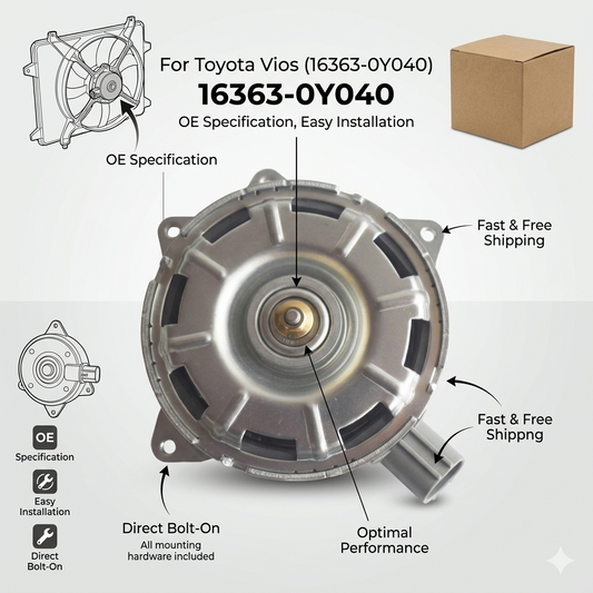 Radiator Cooling Fan Motor for Toyota Vios | 12V OEM 16363-0Y040