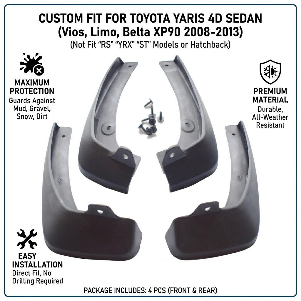 Mud Flaps fit for Toyota Vios 2008-2013 00016-52708 YC1009