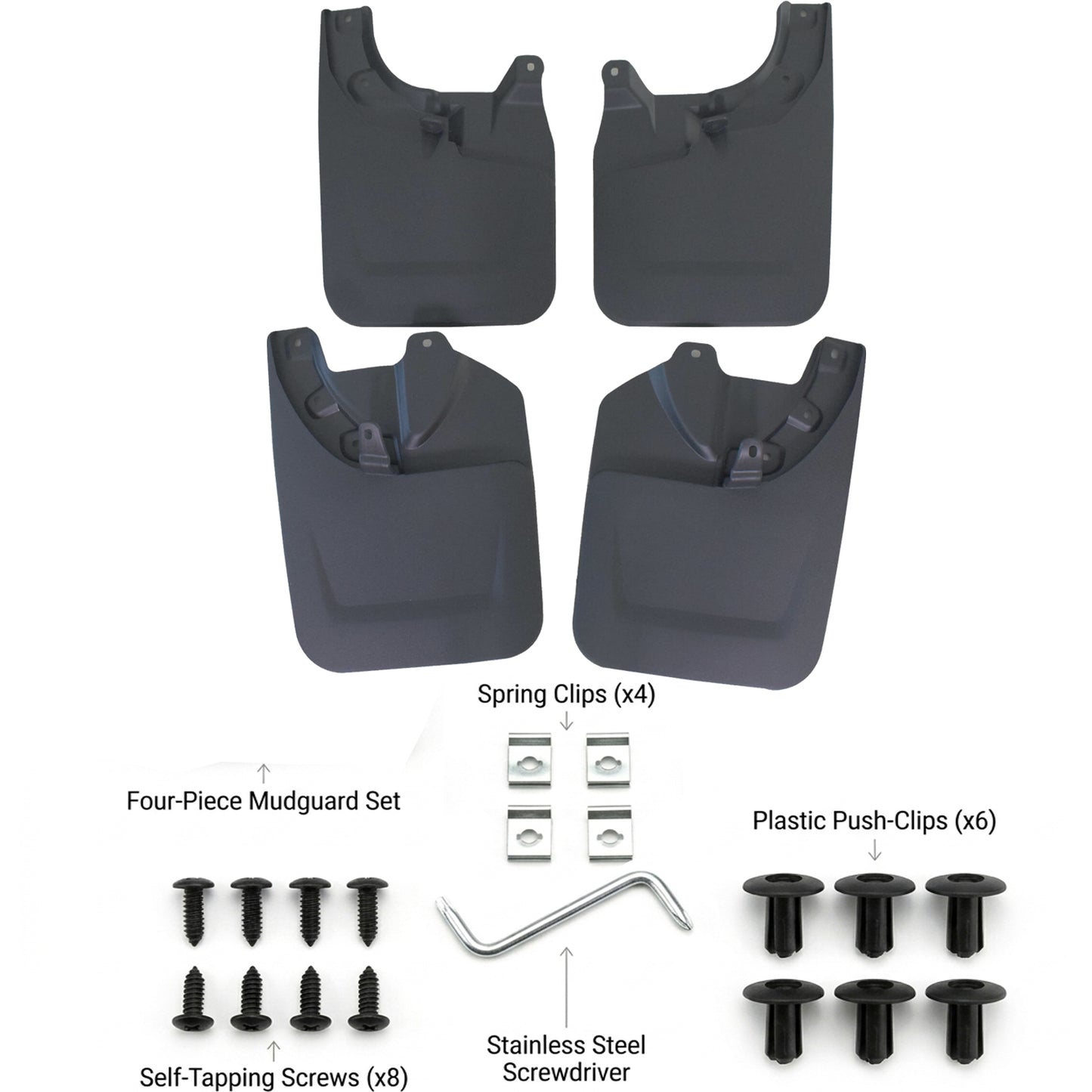 Mud Flaps for 2022-2023 Toyota Tacoma (w/ Fender Flares, Excl. SR/SR5) | Splash Guards 4PCS – YC102464