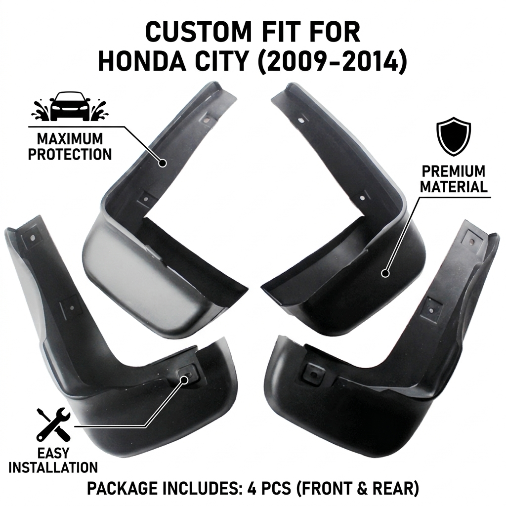 Mud Flaps for Honda City 2009-2014 – OEM 75800-TMO-G00 YC101063 Splash Guards