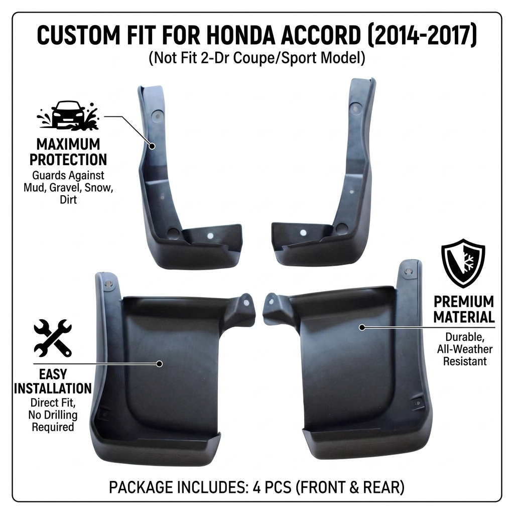Mud Flaps for Honda Accord 4-Door Sedan 2012-2016 | OEM 08P00-T2A-100 YC101064