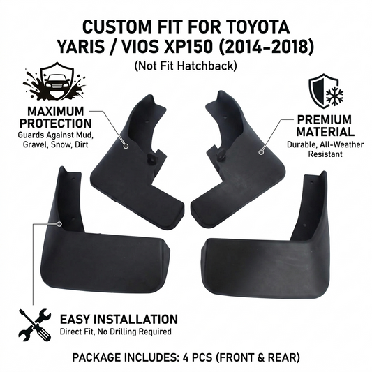 Mud Flaps for Toyota Vios / Yaris XP150 2014-2016 – OEM YC101082 Splash Guards