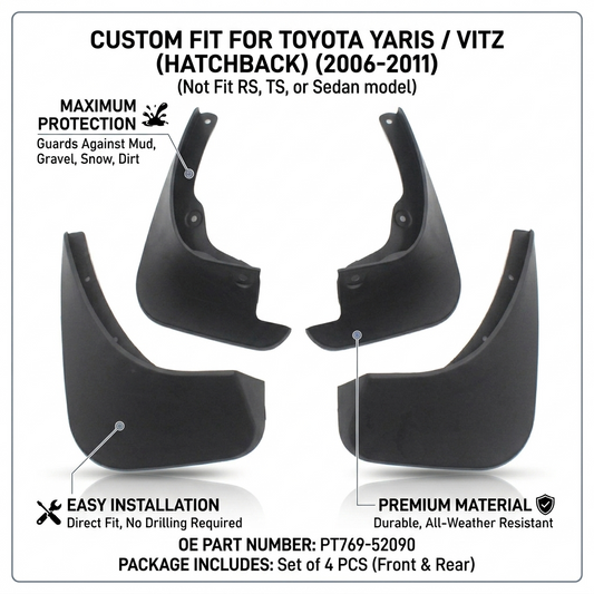 Mud Flaps for Toyota Yaris / Vitz 2006-2011 | No Drill YC101124