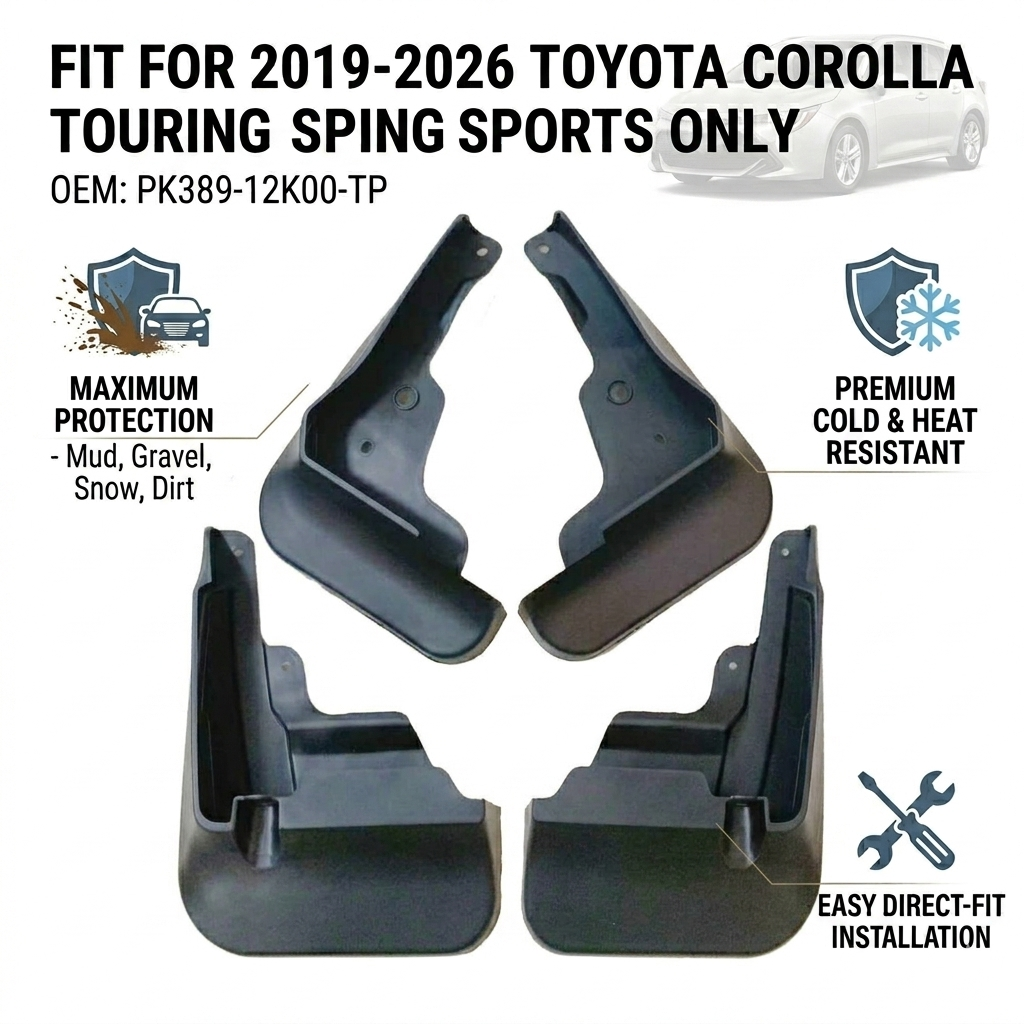 Mud Flaps for Toyota Corolla E210 2019-2023 – OEM PK389-12K00-TP | Europe Version