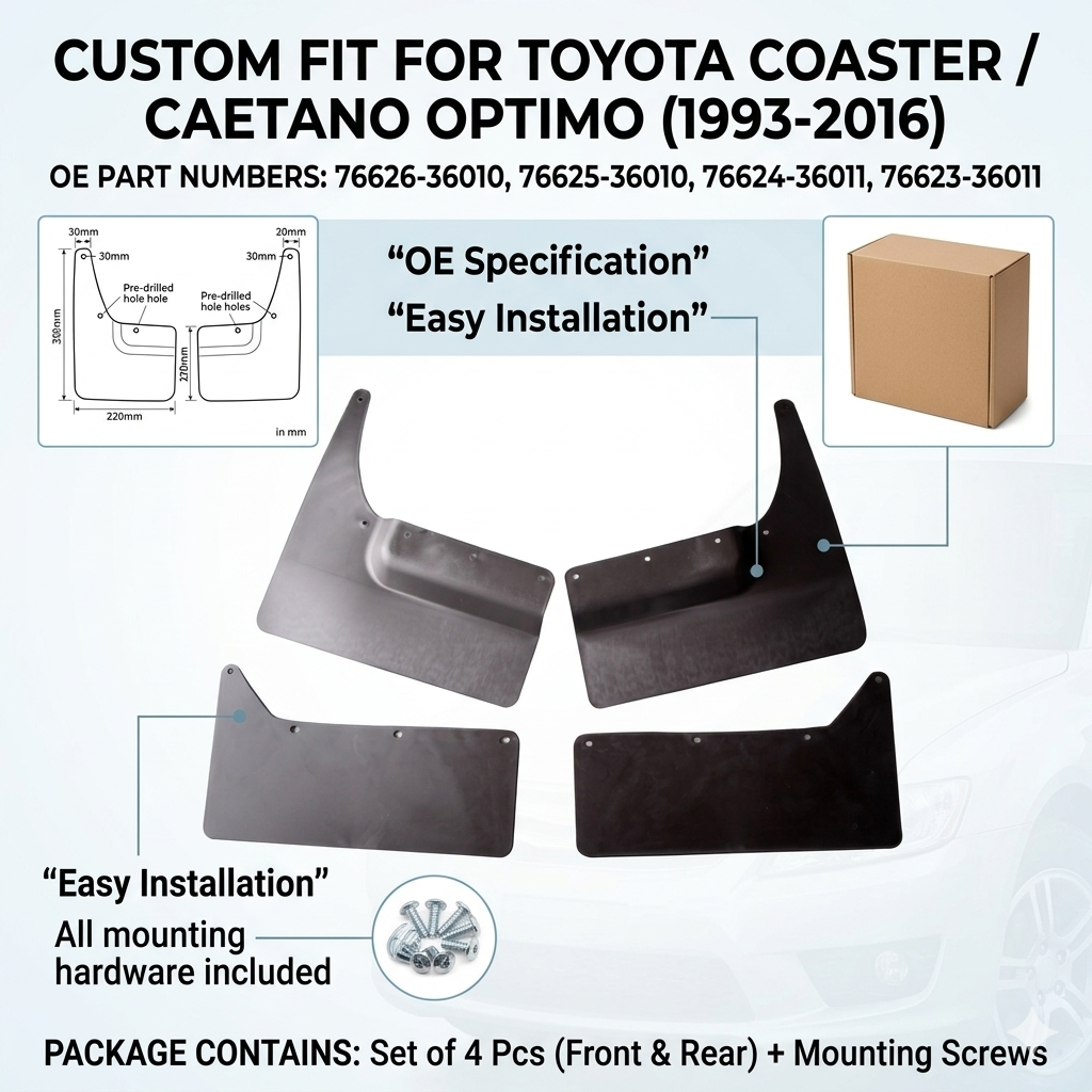 Mud Flaps for Toyota Coaster Front Rear | OEM Quality