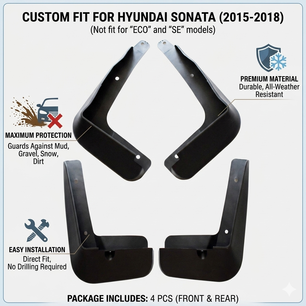 Mud Flaps for Hyundai Sonata I45 2015-2018 | OEM 86831C1000 YC101193