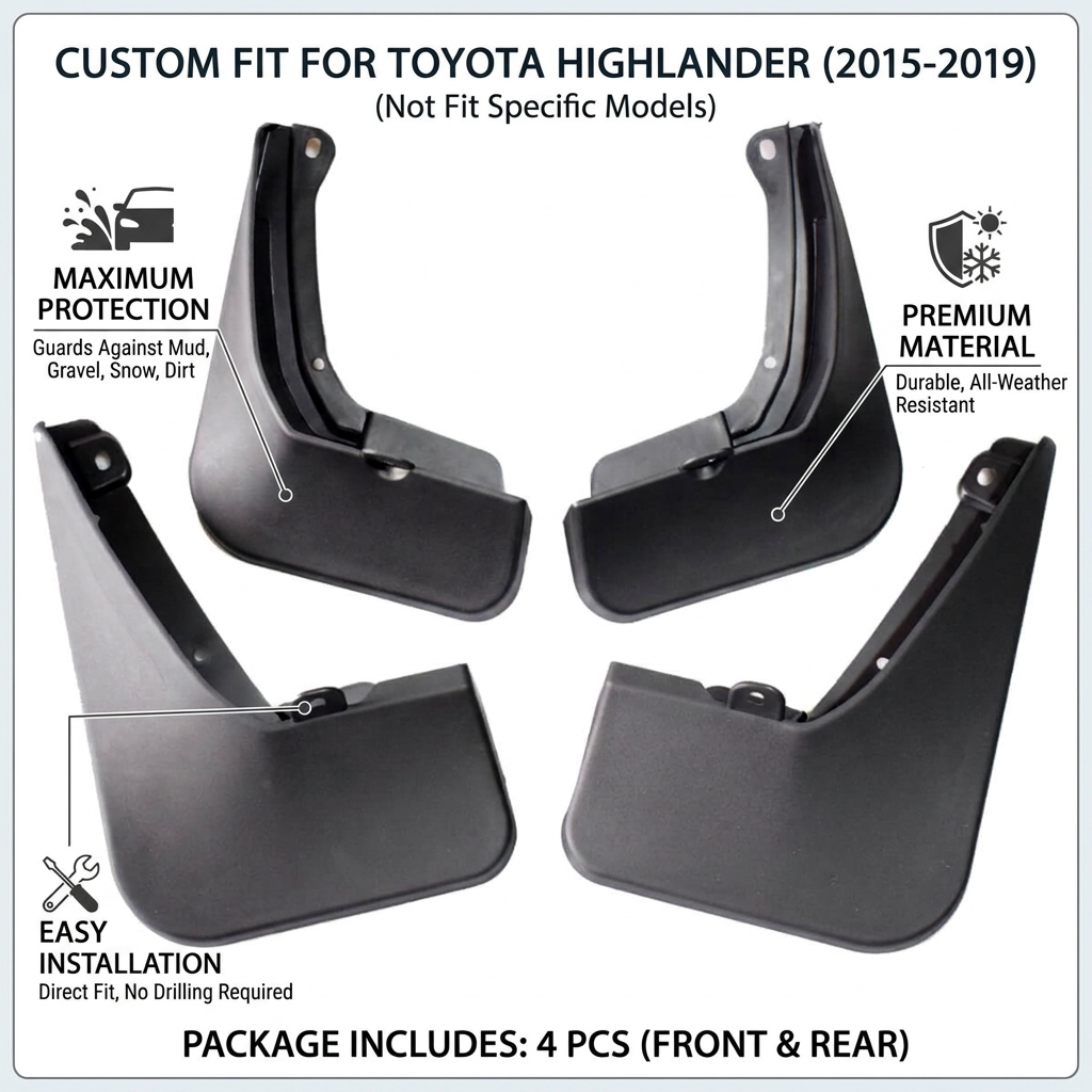 Mud Flaps for Toyota Highlander / Kluger 2015-2019 | OEM YC101199