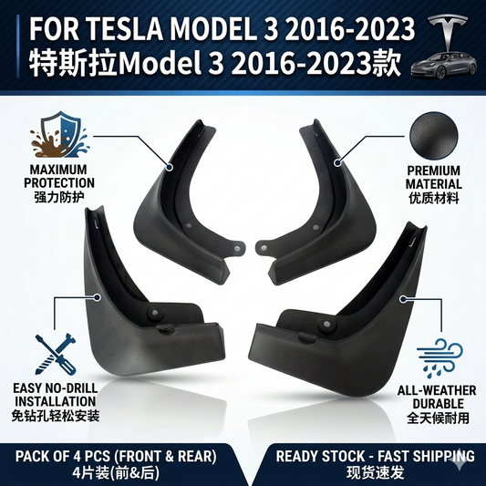 Mud Flaps for Tesla Model 3 – OEM YC101249 Splash Guards