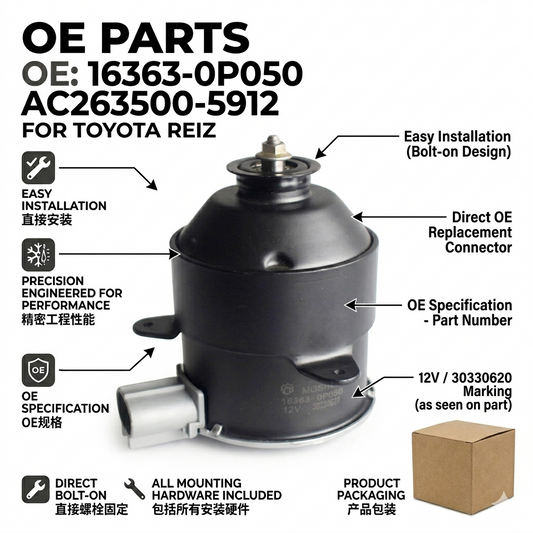 Radiator Cooling Fan Motor for Toyota Reiz / Perodua Myvi | OEM 16363-23010