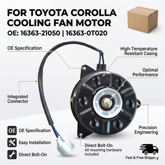 Radiator Cooling Fan Motor for Toyota Corolla 12V | OEM 16363-21050 / 16363-0T020 (YC203)