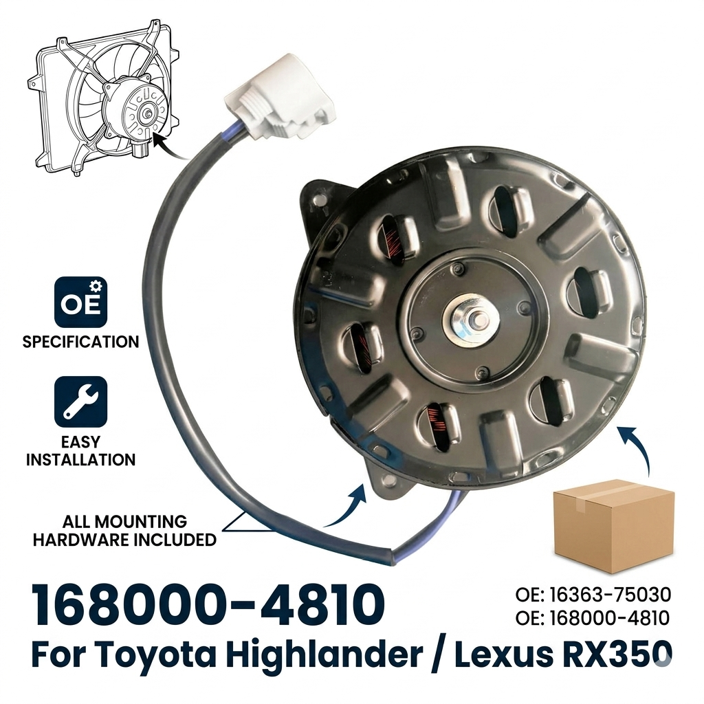 Radiator Cooling Fan Motor for Toyota Hiace / Highlander / Lexus RX350 | OEM 16363-75030 YC1054