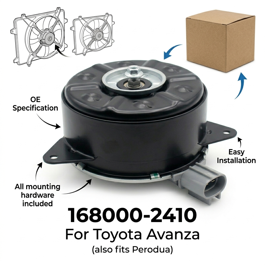 Radiator Cooling Fan Motor for Toyota Avanza | 12V OEM 168000-2410