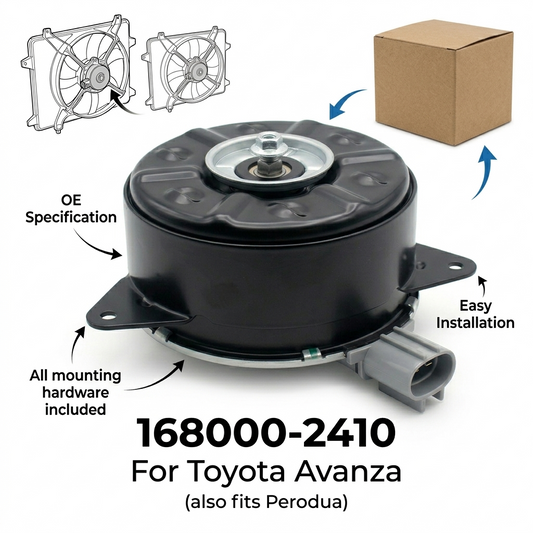 Radiator Cooling Fan Motor for Toyota Avanza | 12V OEM 168000-2410