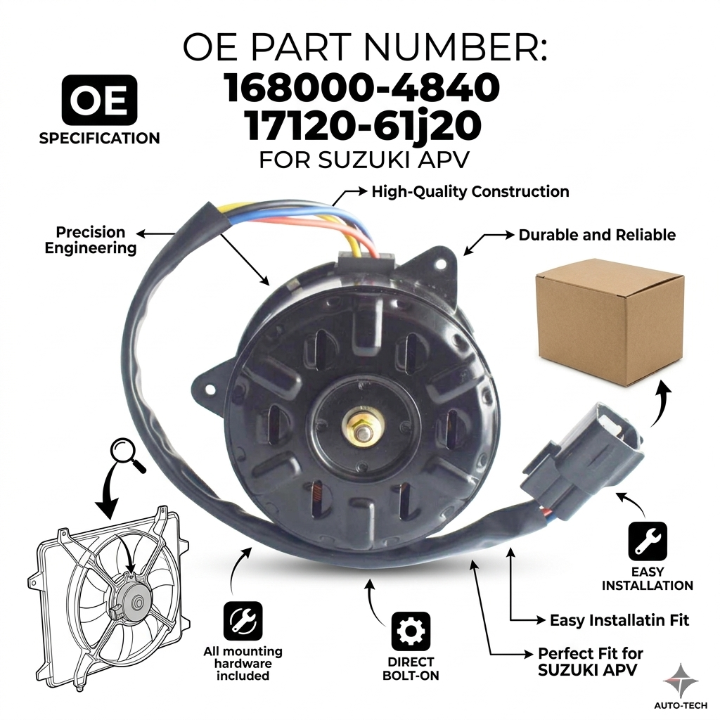 Radiator Cooling Fan Motor for Suzuki APV | 12V OEM 168000-4840