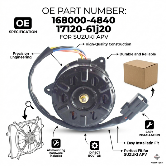 Radiator Cooling Fan Motor for Suzuki APV | 12V OEM 168000-4840