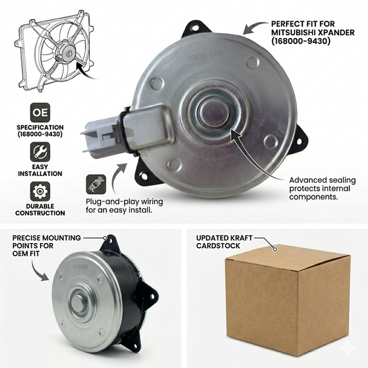 168000-9430 Radiator Cooling Fan Motor for Mitsubishi Xpander – 12V Direct Fit Replacement