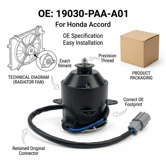 19030-PAA-A01 Radiator Cooling Fan Motor for Honda Accord – 12V Direct Fit Replacement