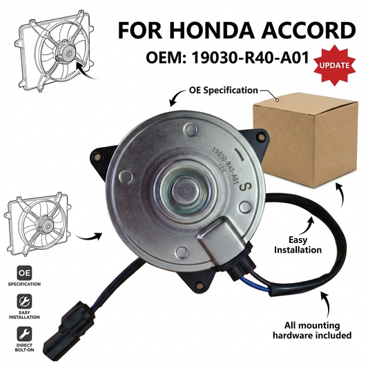 19030-R40-A01 Radiator Cooling Fan Motor for Honda Accord – 12V Direct Fit Replacement