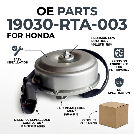 Radiator Cooling Fan Motor for Honda  | 12V OEM 19030-RTA-003