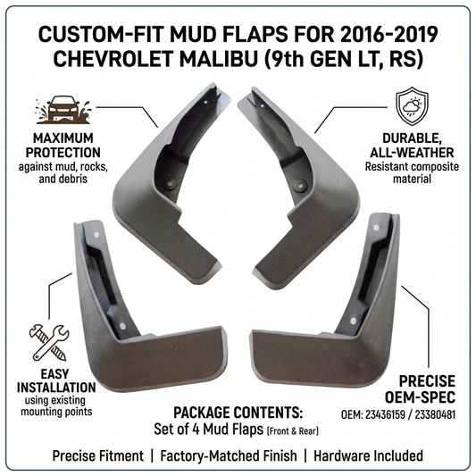 Mud Flaps for Chevrolet Malibu XL 2016-2018 | OEM 23436159 YC102034