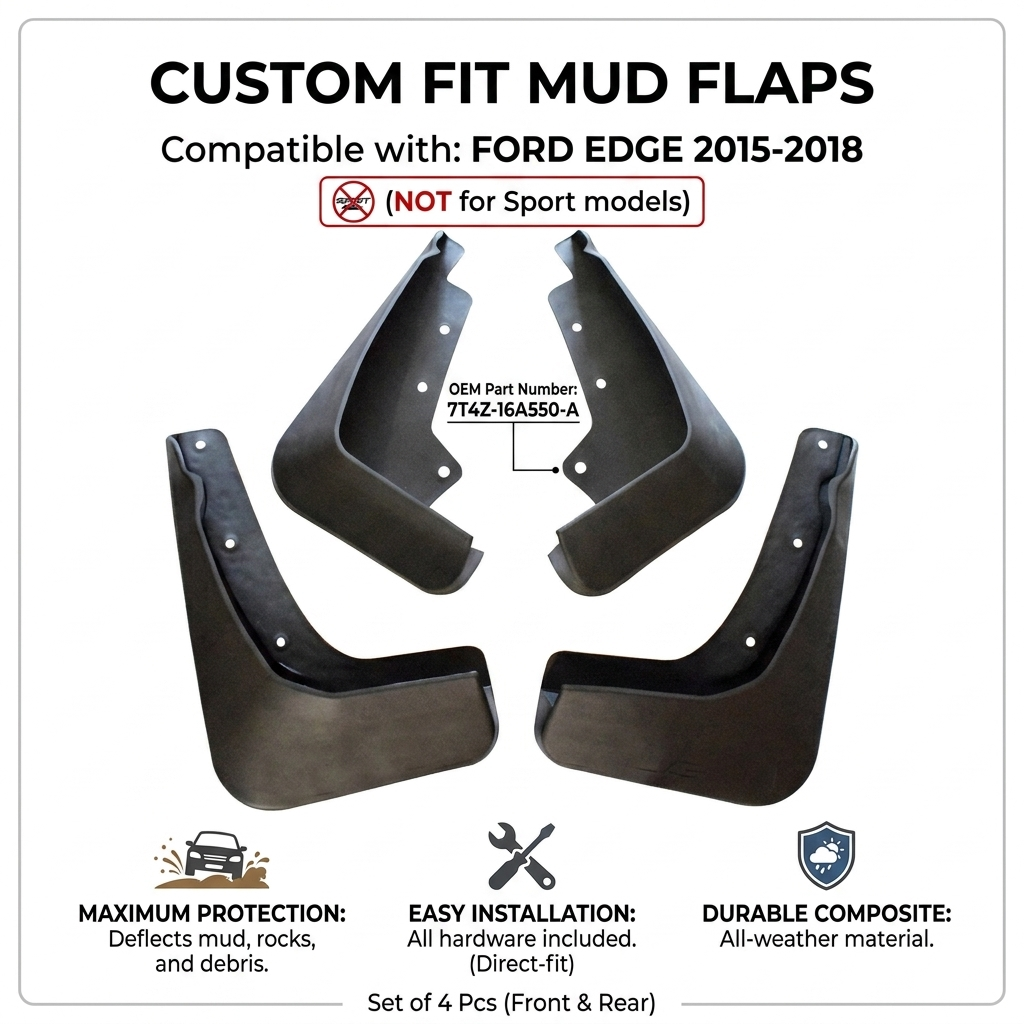 Mud Flaps for Ford Edge 2015-2018 | OEM 7T4Z-16A550-A YC102036