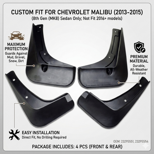 Mud Flaps for Chevrolet Malibu MK8 2013-2015 | OEM 23295551 YC102062