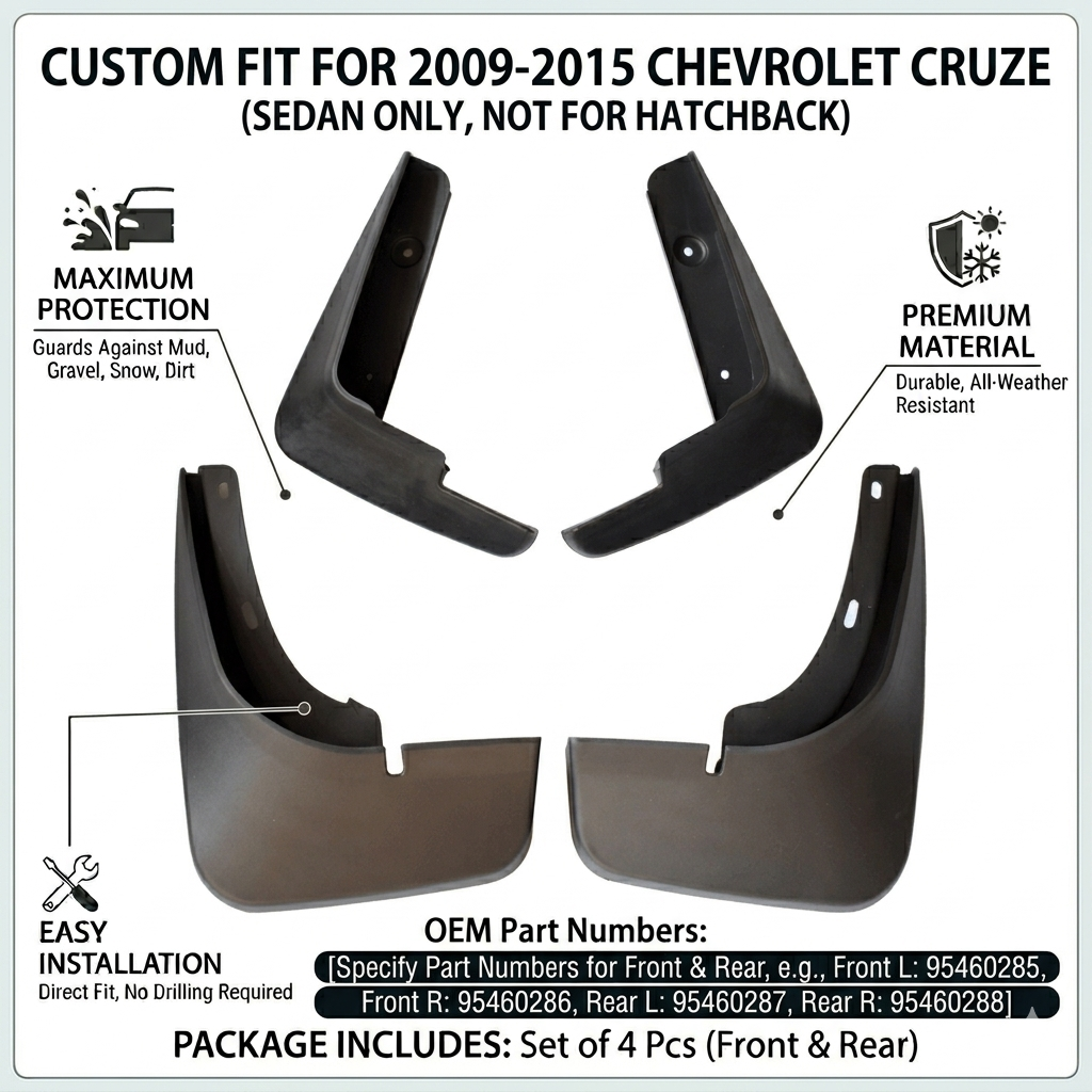 Mud Flaps for Chevrolet Cruze Sedan 2009-2015 | OEM 95489815 YC102063
