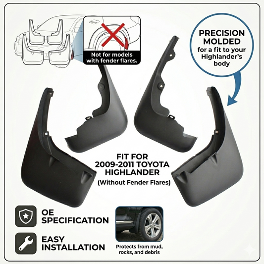 Toyota Highlander Mud Flaps 2009 2010 2011 | OEM PT908-48080 (YC102111)