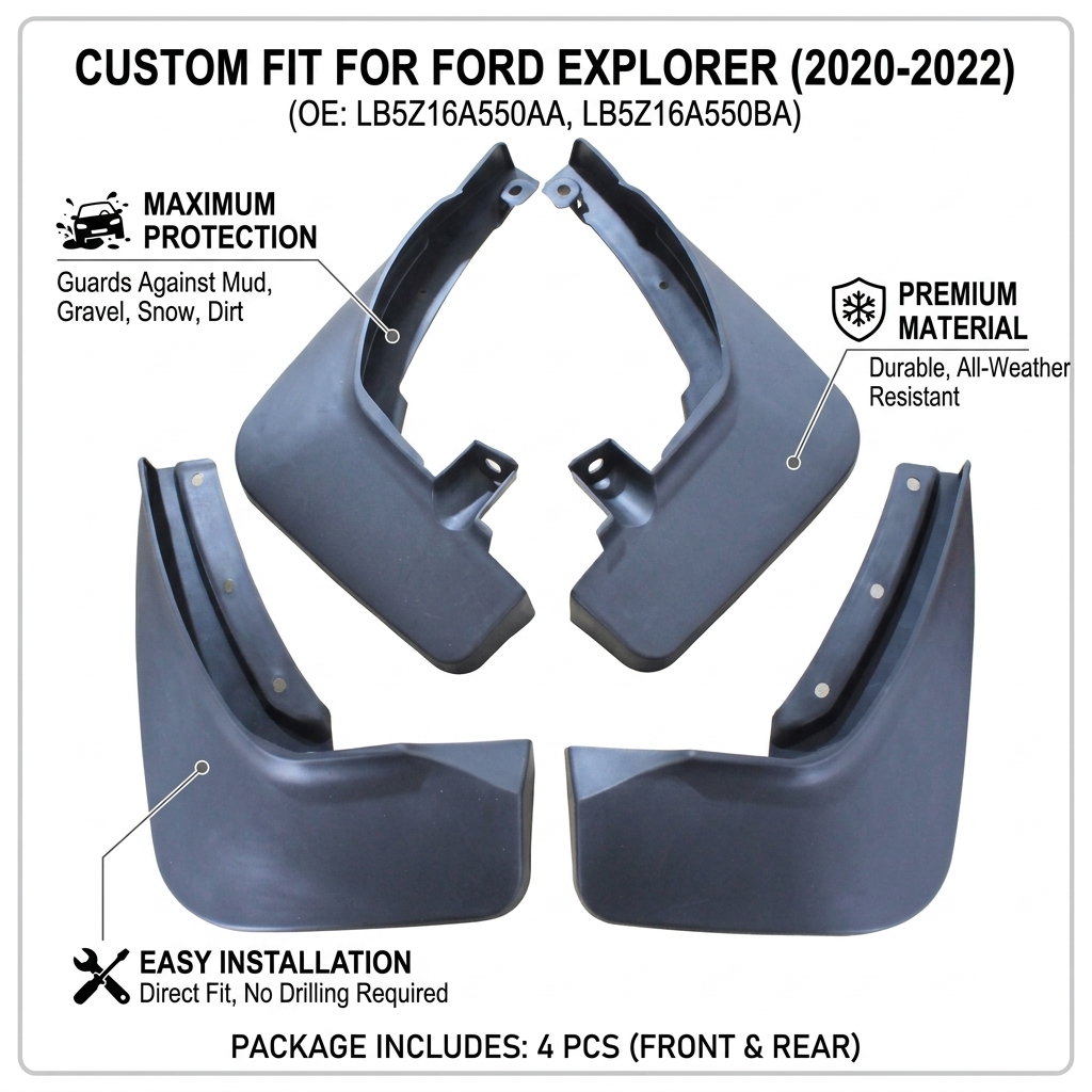 Mud Flaps for Ford Explorer 2020-2023 | OEM LB5Z16A550AA YC102124