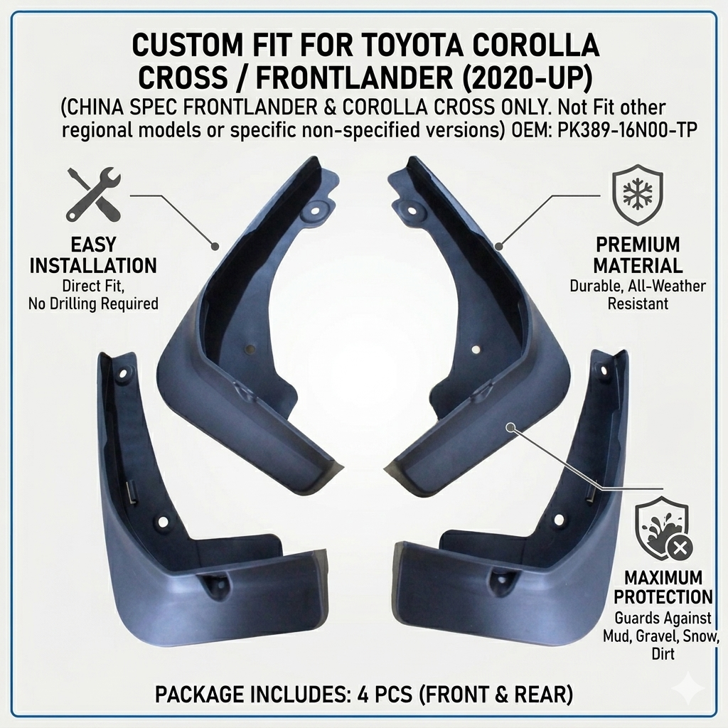 Mud Flaps for Toyota Corolla Cross 2020-up – OEM PK389-16N00-TP Splash Guards
