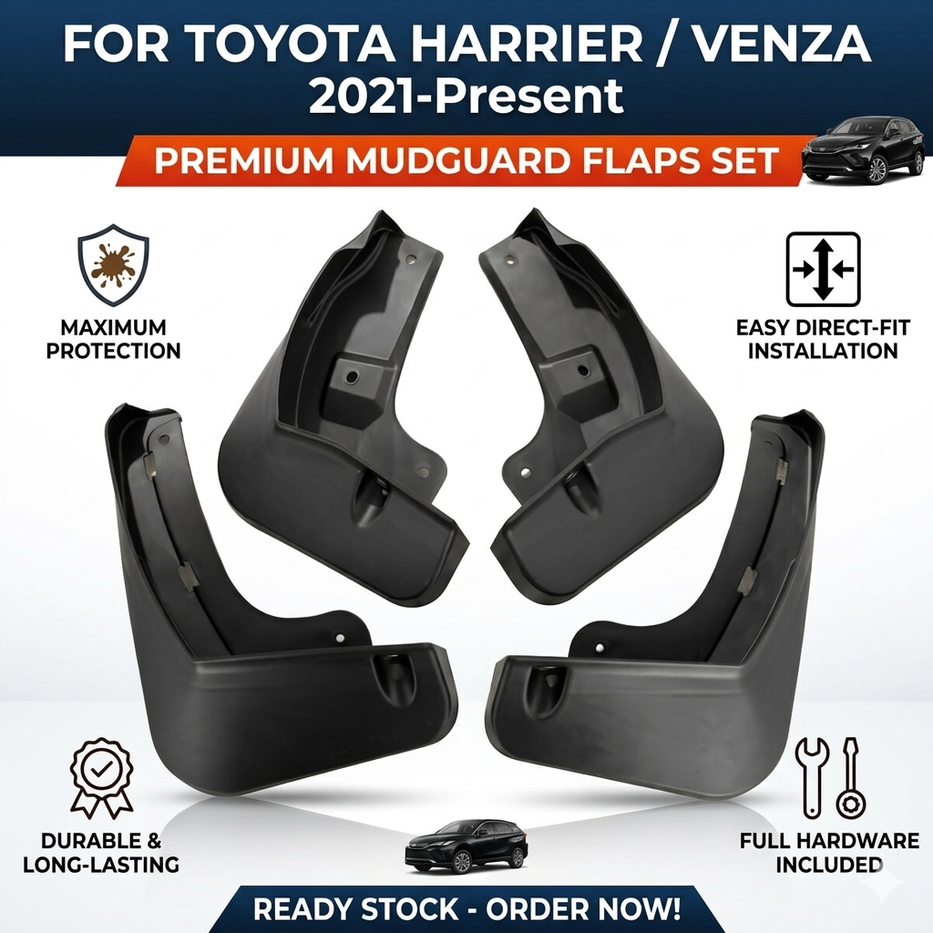 Mud Flaps for Toyota Harrier / Venza 2021-2023 – OEM YC102129 Splash Guards