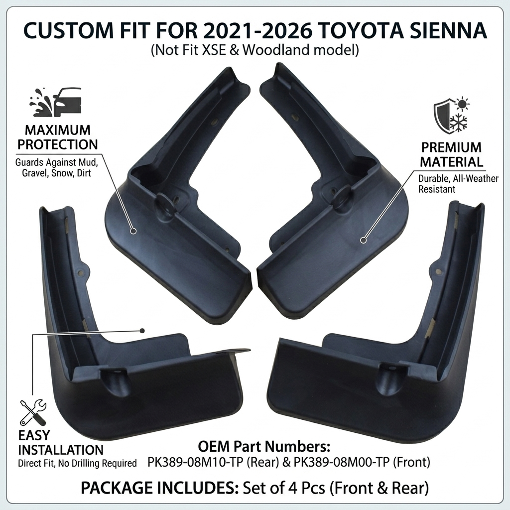 Mud Flaps for Toyota Sienna 2021-2023 | OEM PK389-08M10-TP YC102130