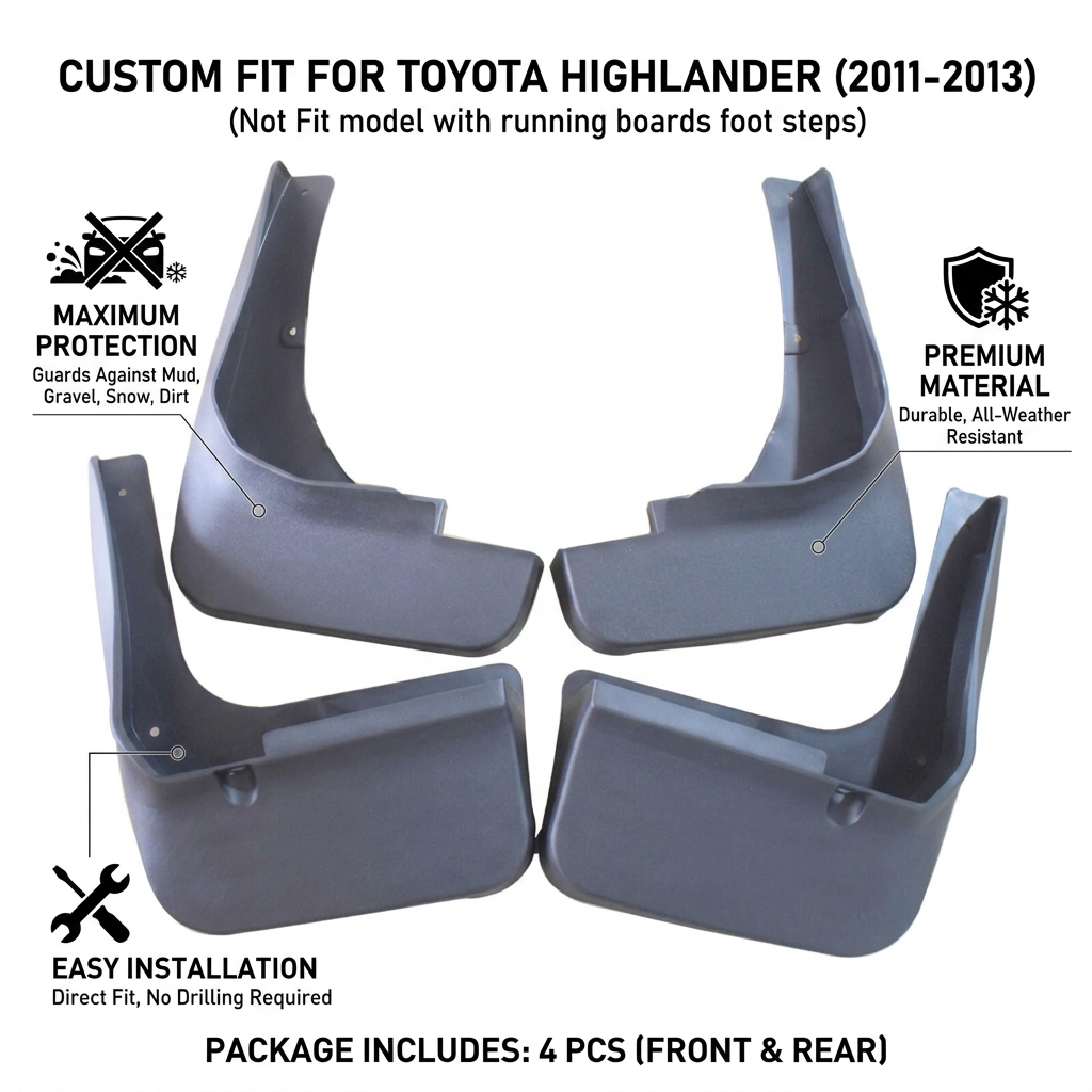 Mud Flaps for Toyota Highlander 2011-2013 – OEM PT908-48111 Splash Guards