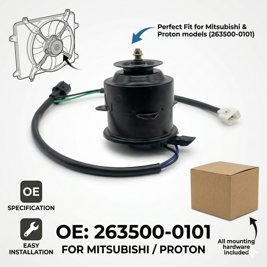 Radiator Cooling Fan Motor for Mitsubishi & Proton | 12V OEM 263500-0101 (YC505)