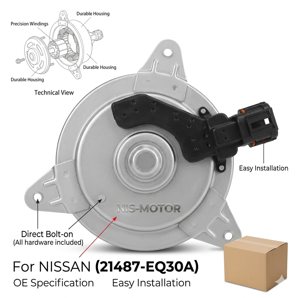 Radiator Cooling Fan Motor for Nissan | 12V OEM 21487-EQ30A