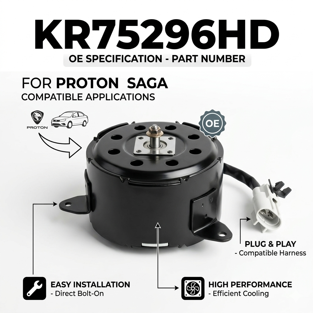 Radiator Cooling Fan Motor for Proton Saga | OEM KR75296HD YC1029