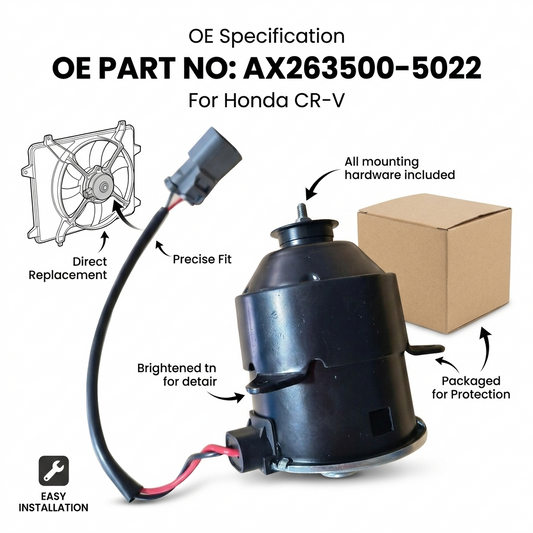 AX263500-5022 Radiator Cooling Fan Motor for Honda CR-V – 12V Direct Fit Replacement